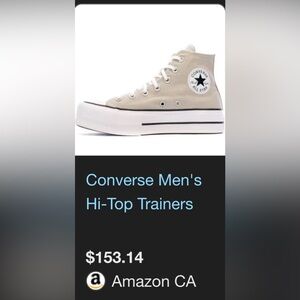 Converse High Top Sneakers Tan Platform